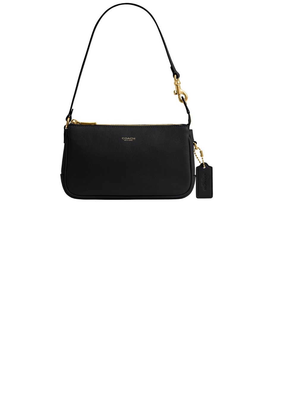 Coach Black Leather Shoulder Bag with Gold Hardware - Picture 2 of 5